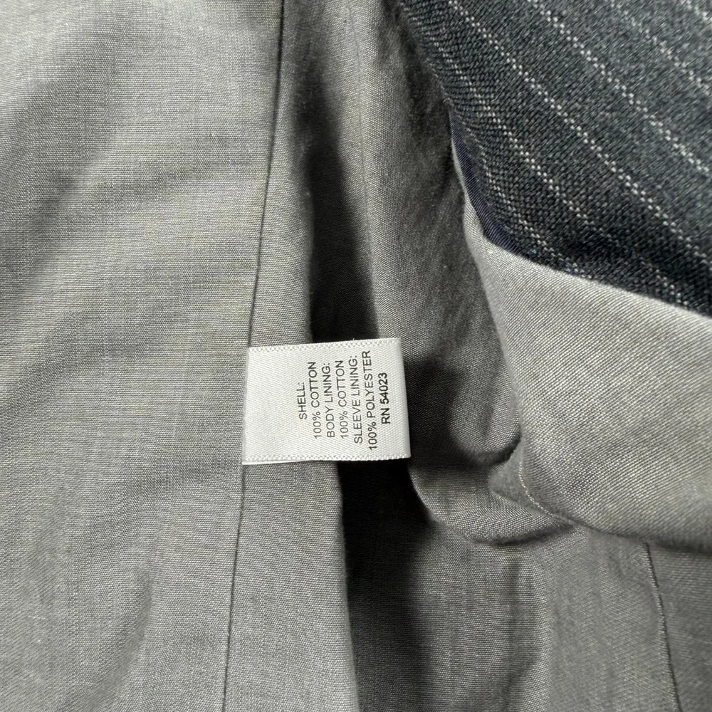 Banana Republic Blazer Mens 38R Grey Pinstripe Modern Fit Cotton 3 Button Jacket